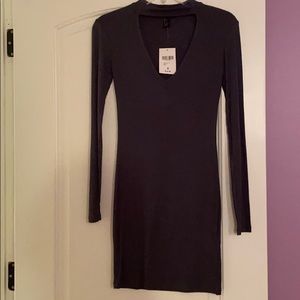 Dark gray midi dress